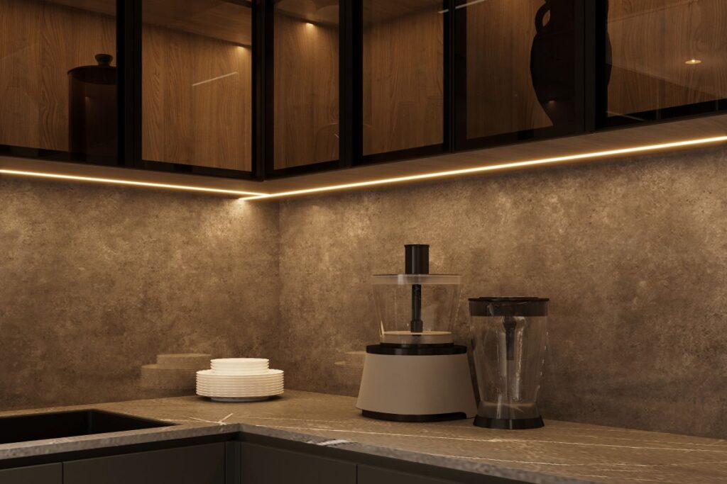 Modern Kitchen Furniture With Sink Coffee Maker Utensils