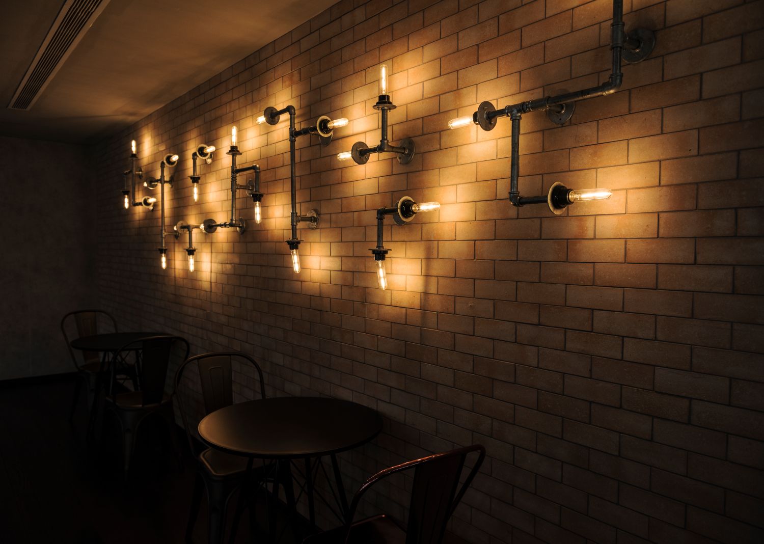 Interior Cafe With Brick Walls